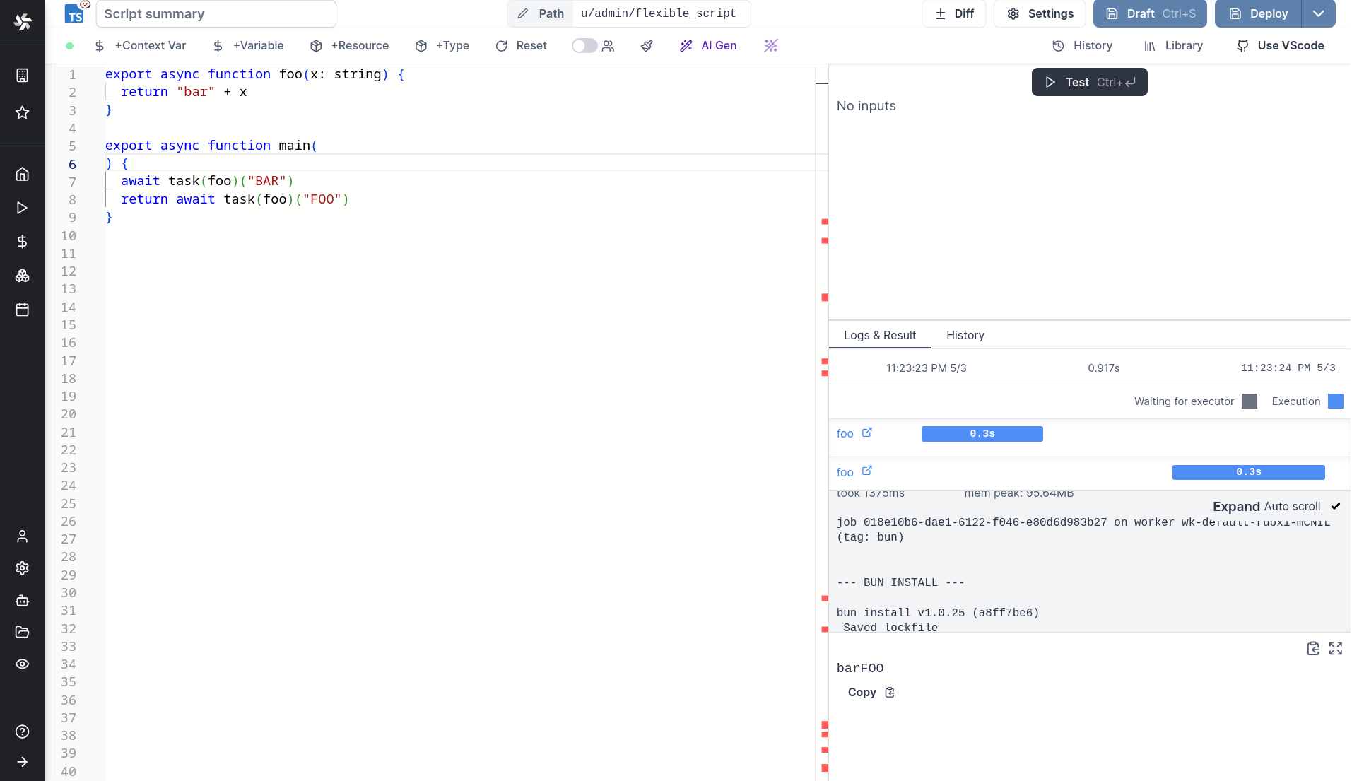 Flow as code in TypeScript Flow as code in TypeScript
